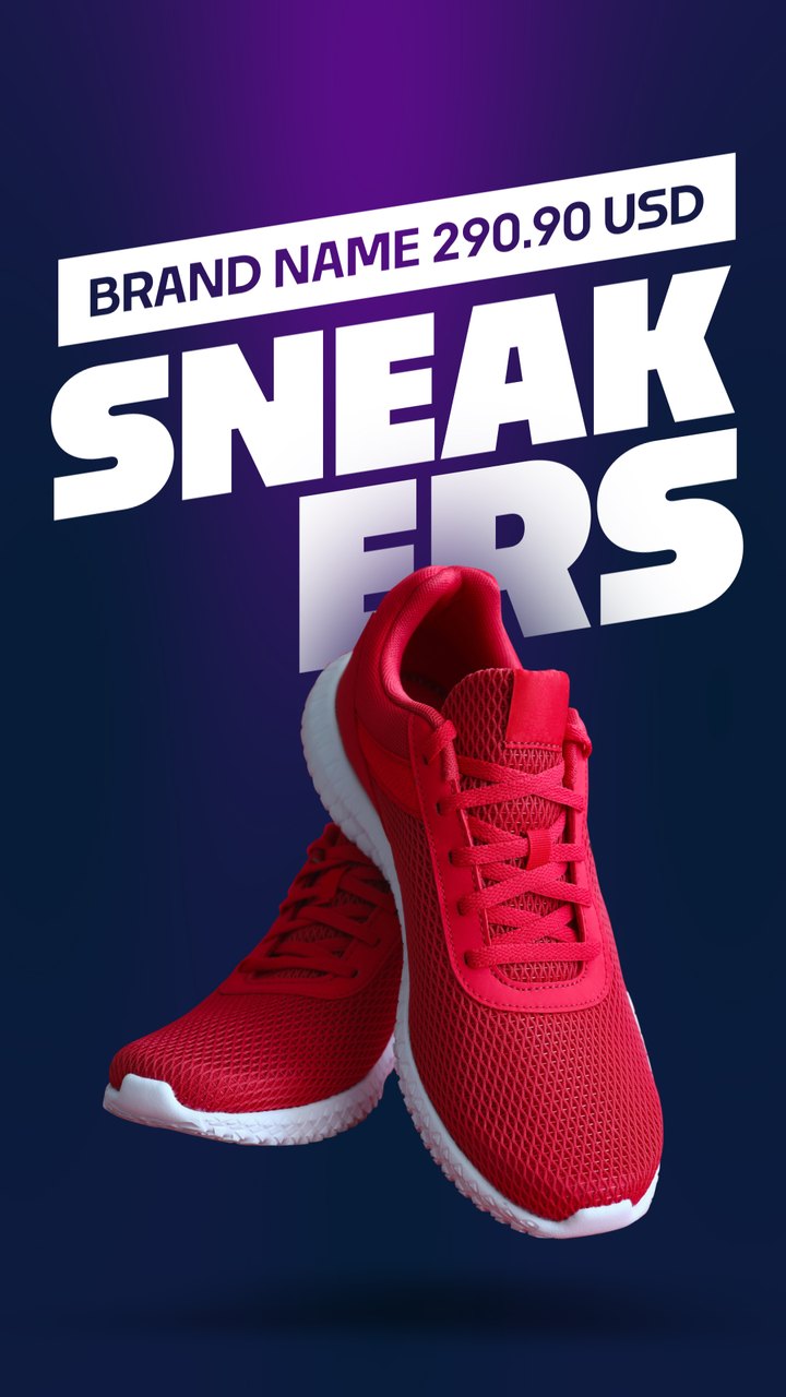 Vertical Split Giant Letters Red Sneaker Brand Tag After Effects Template