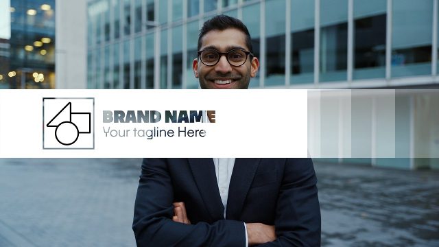 Corporate Logo Animation with White Side Panel for Adobe After Effects