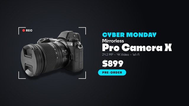 Camera REC Frame Cyber Monday Product Animations featuring Coupon Premiere Pro MOGRT
