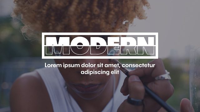 Sliced Hollow Titles and Text Modern Typography Template for Adobe Premiere Pro