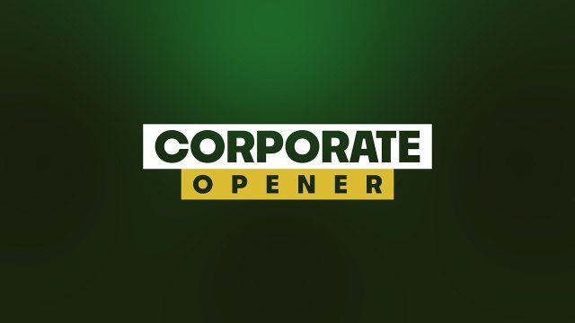 Company Opener Animation with Yellow Tracked Plate Premiere Pro MOGRT