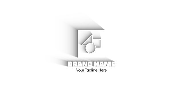 Animated Shaded Long Shadow Logo Reveal with Brand Name After Effects Template