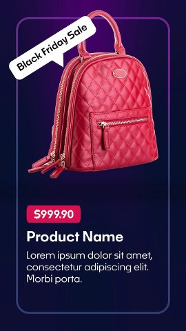 Black Friday Quilted Backpack Sale Tag Premiere Pro PRPROJ Template