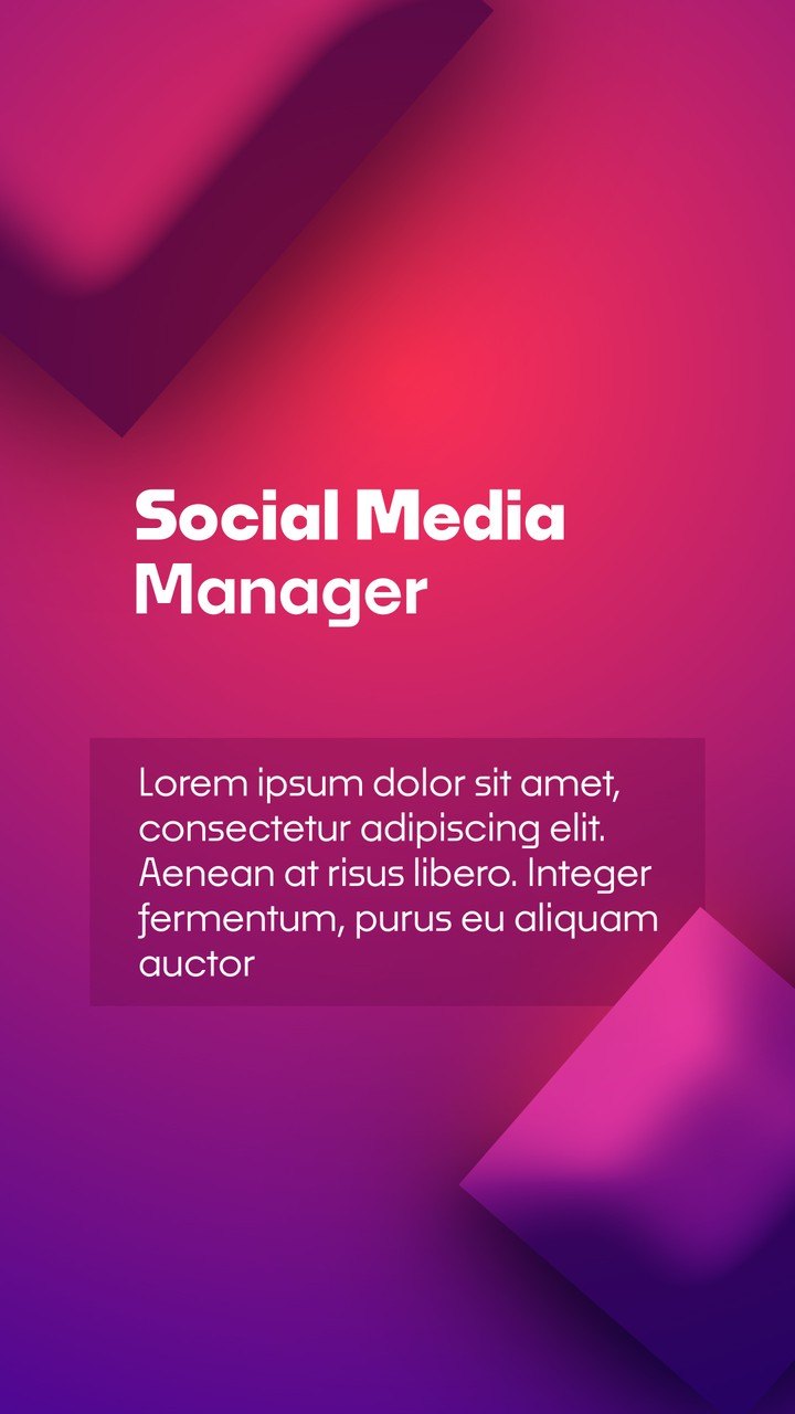 Vertical Magenta 3D Block Social Media Profile Texts After Effects Template
