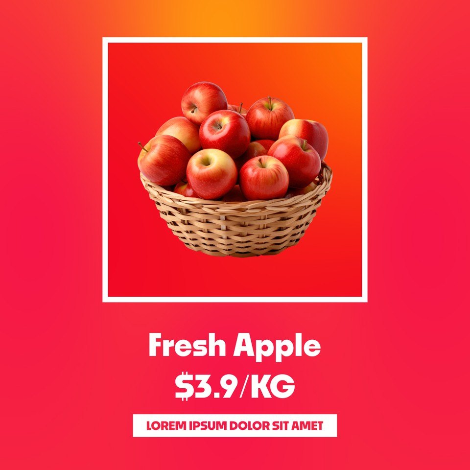 Square Product Promo featuring Unit Price in White Frame After Effects Template