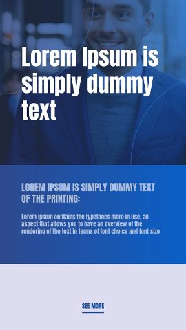 Vertical Corporate Story Headline over Blue Video Band After Effects Template