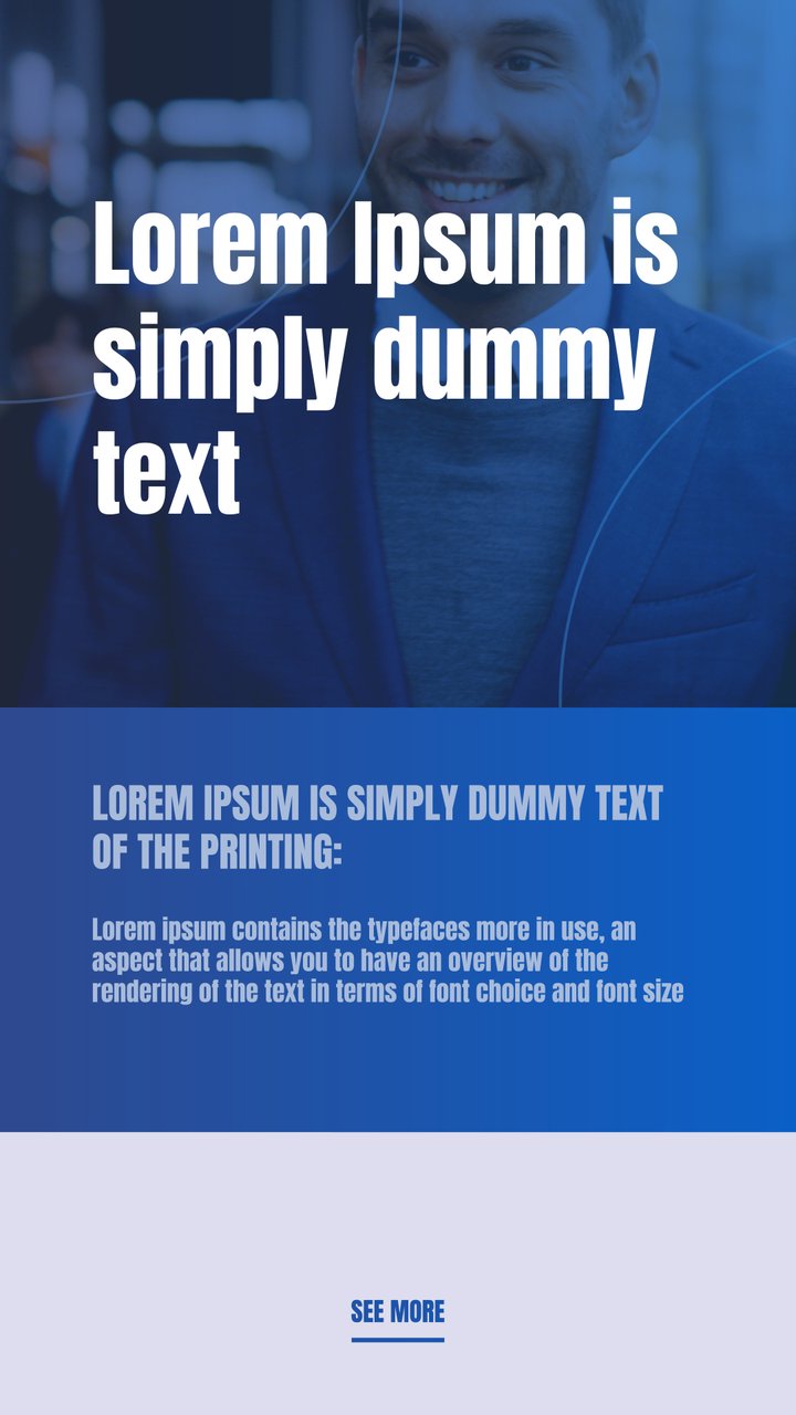 Vertical Corporate Story Headline over Blue Video Band After Effects Template