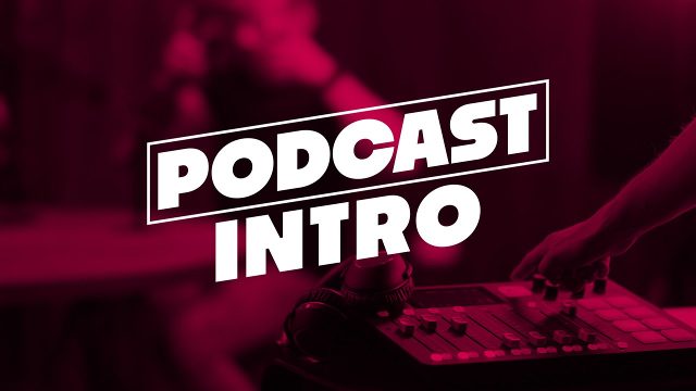 Podcast Intro Title Animation with Leaning Frame Badge Premiere Pro MOGRT