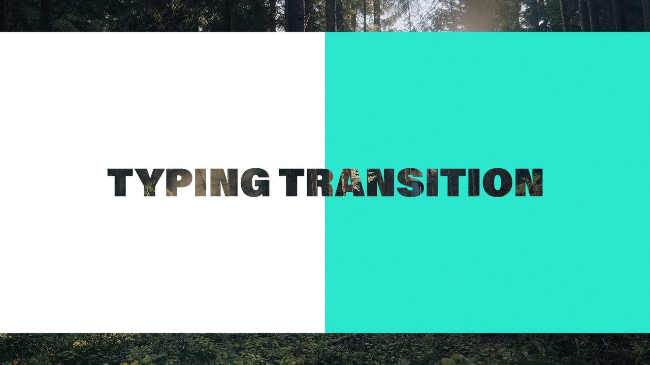Typing Text Transitions with Diagonal Mint Panel After Effects Template