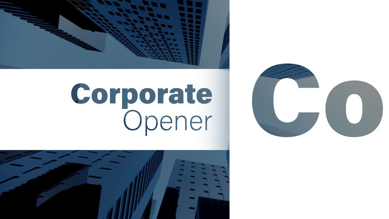 Business Opener Title with Half Screen Clip Letters Premiere Pro MOGRT