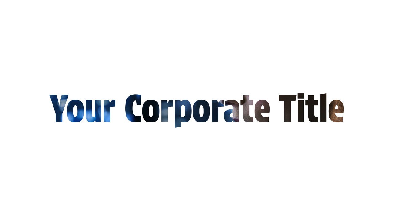 Business Title Transition featuring Oversized Clip Filled Word After Effects Template