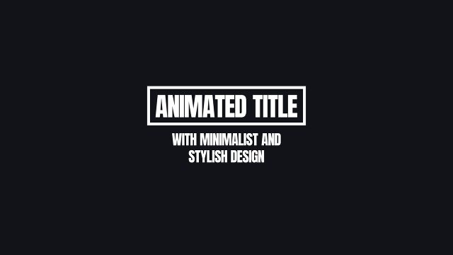 Boxed Headline Stylish Text Animations Project for After Effects