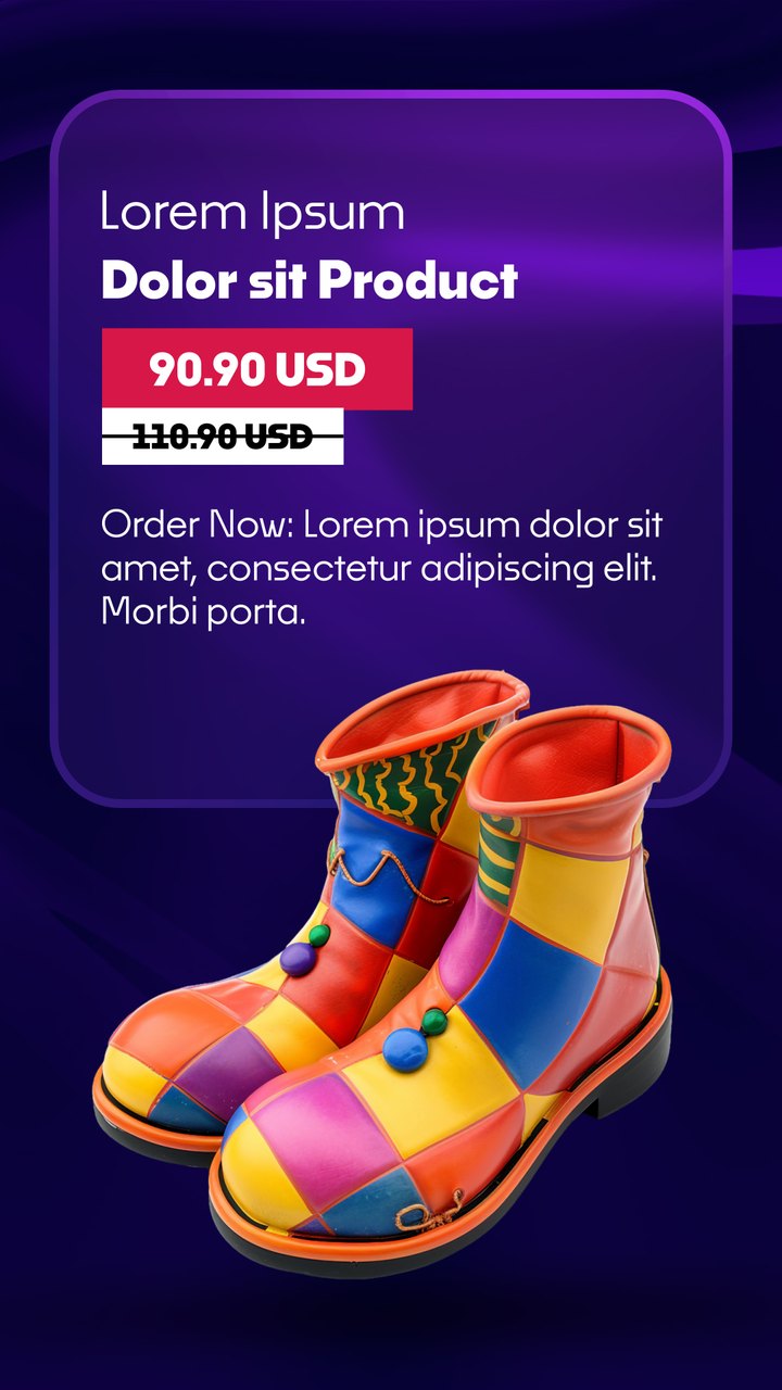 Vertical Colorful Boots Violet Glass Panel Price Cut Premiere Pro MOGRT