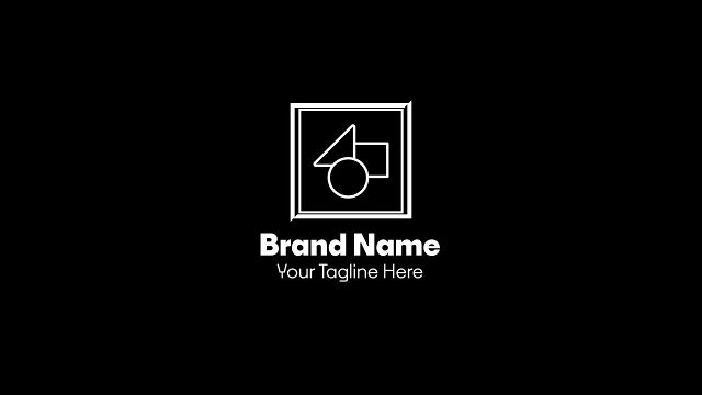 Minimal Logo Animations with Double Frame on Black Template for After Effects