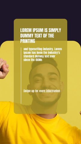 Vertical Translucent Card Story Text Animation over Portrait After Effects Template