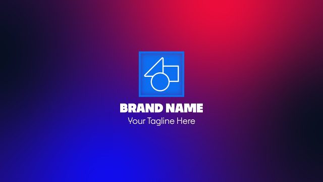 Animated Blue Badge Logo Intro on Red Gradient for Premiere Pro