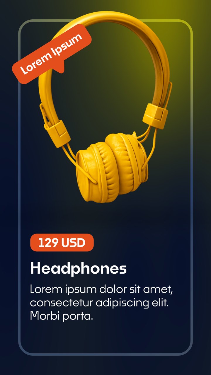 Cyber Monday Yellow Headphones Frosted Card Audio Shop Premiere Pro MOGRT