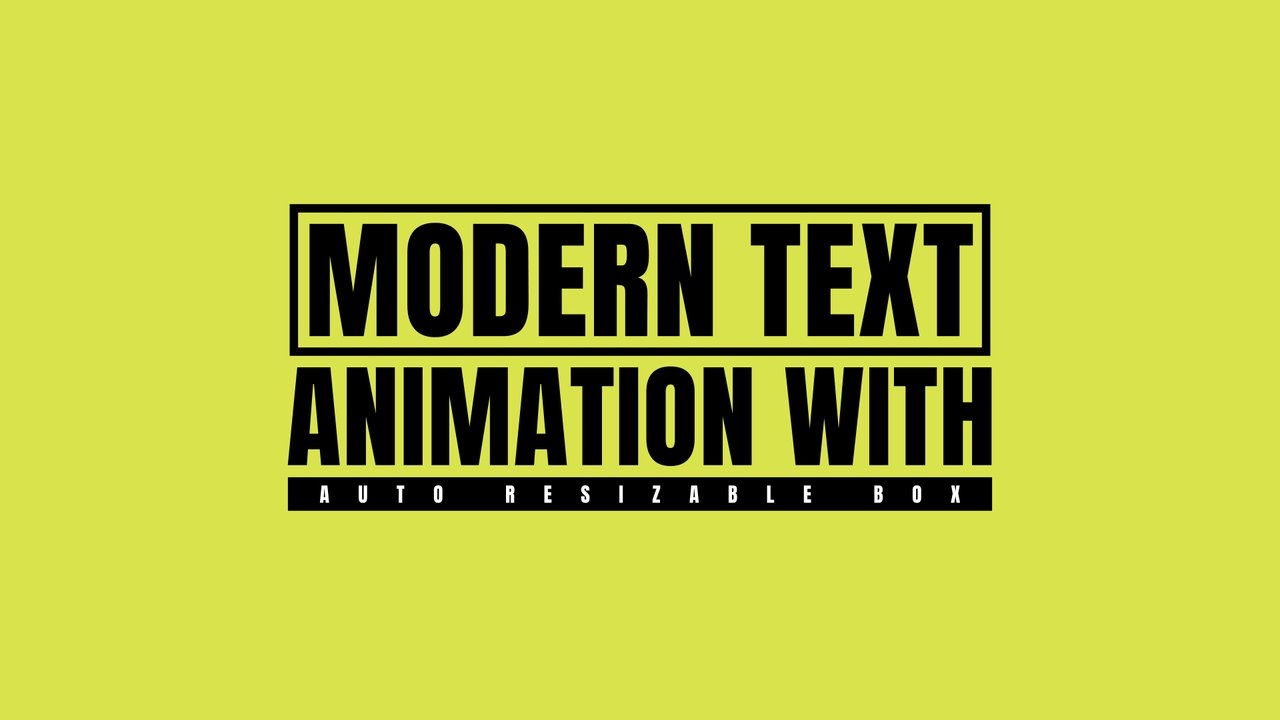Bold Caps Corporate Typography Title in a Resizable Black Box After Effects Template