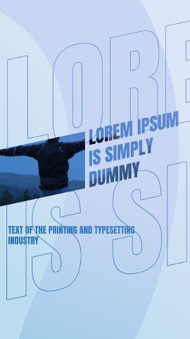 Vertical Photo Strip Slideshow Story with Light Blue Outline Letters After Effects Template