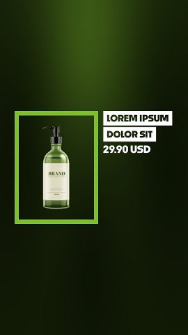 Vertical Product Card Story featuring Moving Emerald Frame Premiere Pro MOGRT