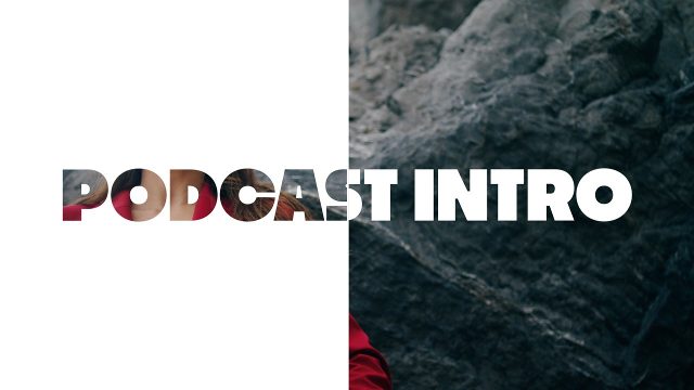 Bold Half Split Letter Cutouts Transitions for Podcast Intros Premiere Pro MOGRT Templates