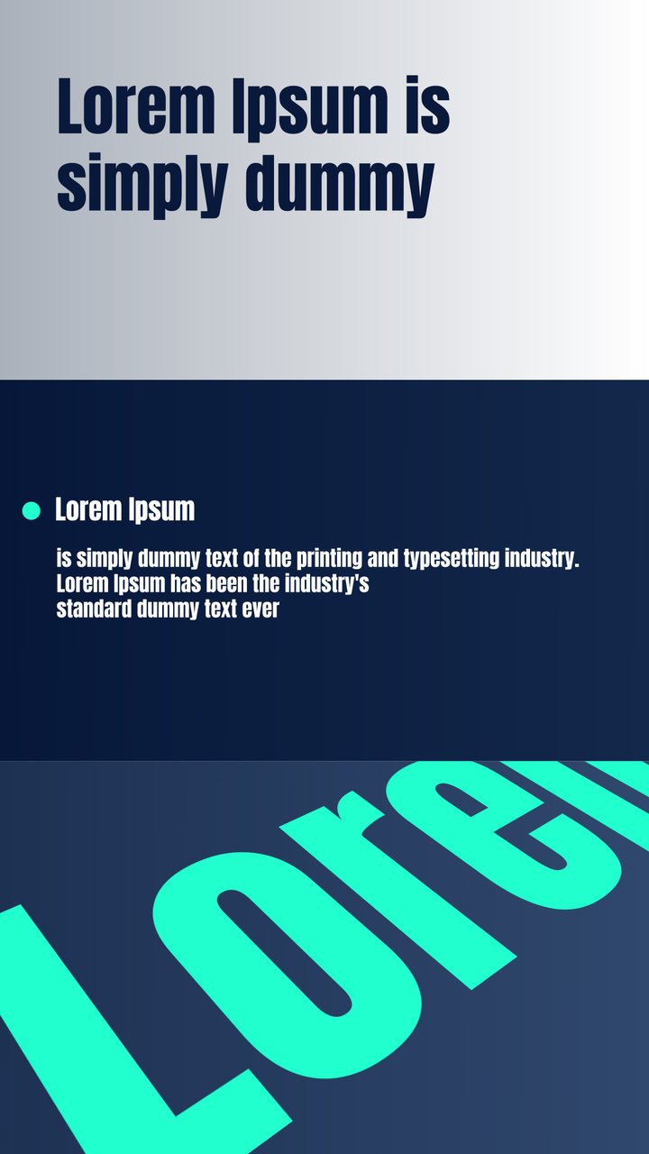 Vertical Navy Band Paragraph Story with Big Word Titles After Effects Template