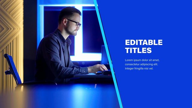 Angled Split Business Slideshow for Company Promo Premiere Pro Template