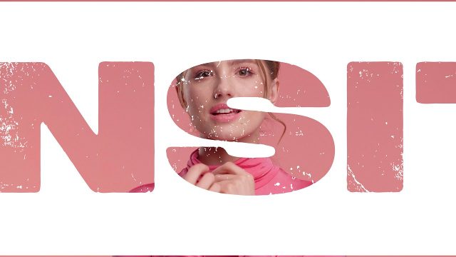 Animated Lettering Transitions featuring Giant Cut-Out Letters and Dashed Line After Effects Templates