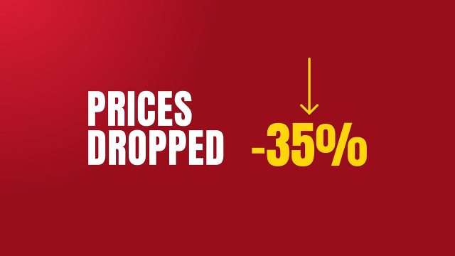 Prices Dropped Title with Falling Arrow and Percent After Effects Template