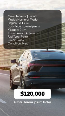 Vertical Auto Sale Sedan Details Panel Premiere Pro MOGRT