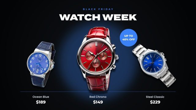 Black Friday Product Promo with Three Item Lineup After Effects Template