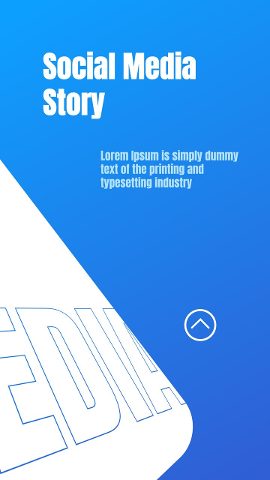 Vertical Blue Curve Social Media Story Titles featuring Hollow Word After Effects Template
