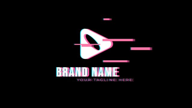 Color Block Glitch Logo Intro with Tagline After Effects Project