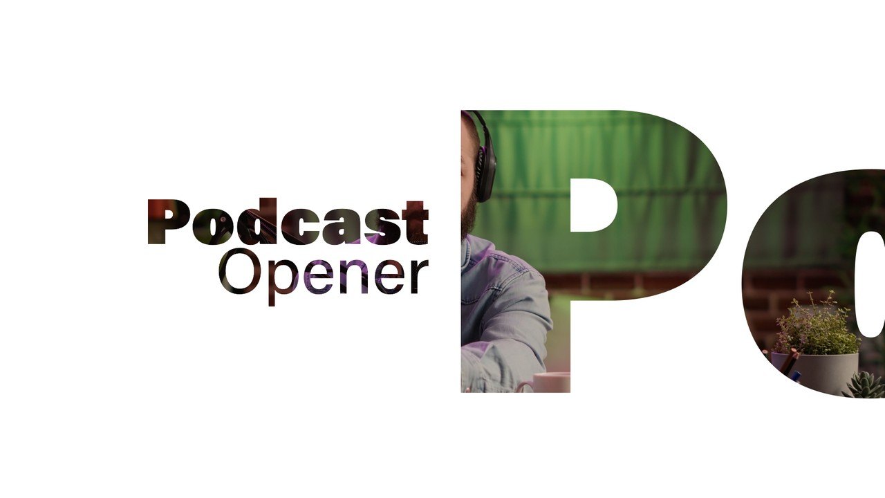 Colossal Clip Glyphs Podcast Intro Transition After Effects Template