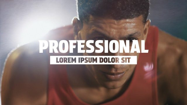 Sport Title Animation featuring Condensed Word and Strip Caption After Effects Template