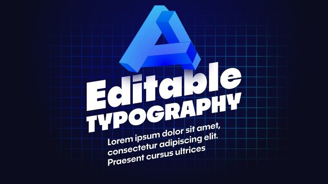 3D Letter Typography Animation on a Neon Grid Floor After Effects Template
