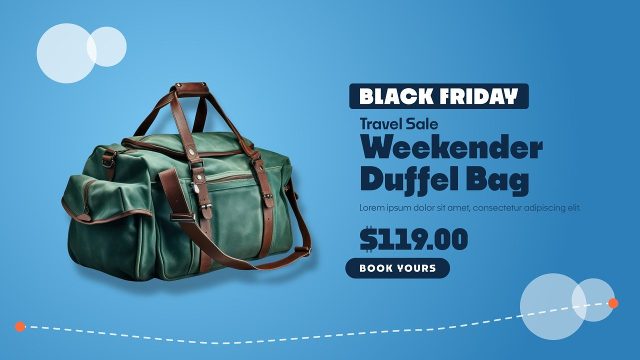 Travel Route Black Friday Product Ad with Discount Badge After Effects Template