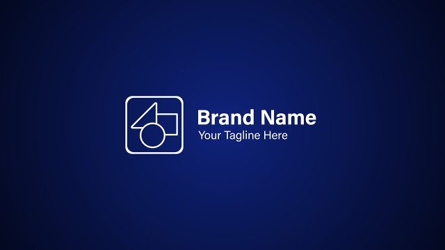 Navy Soft Square Outline Emblem After Effects Template