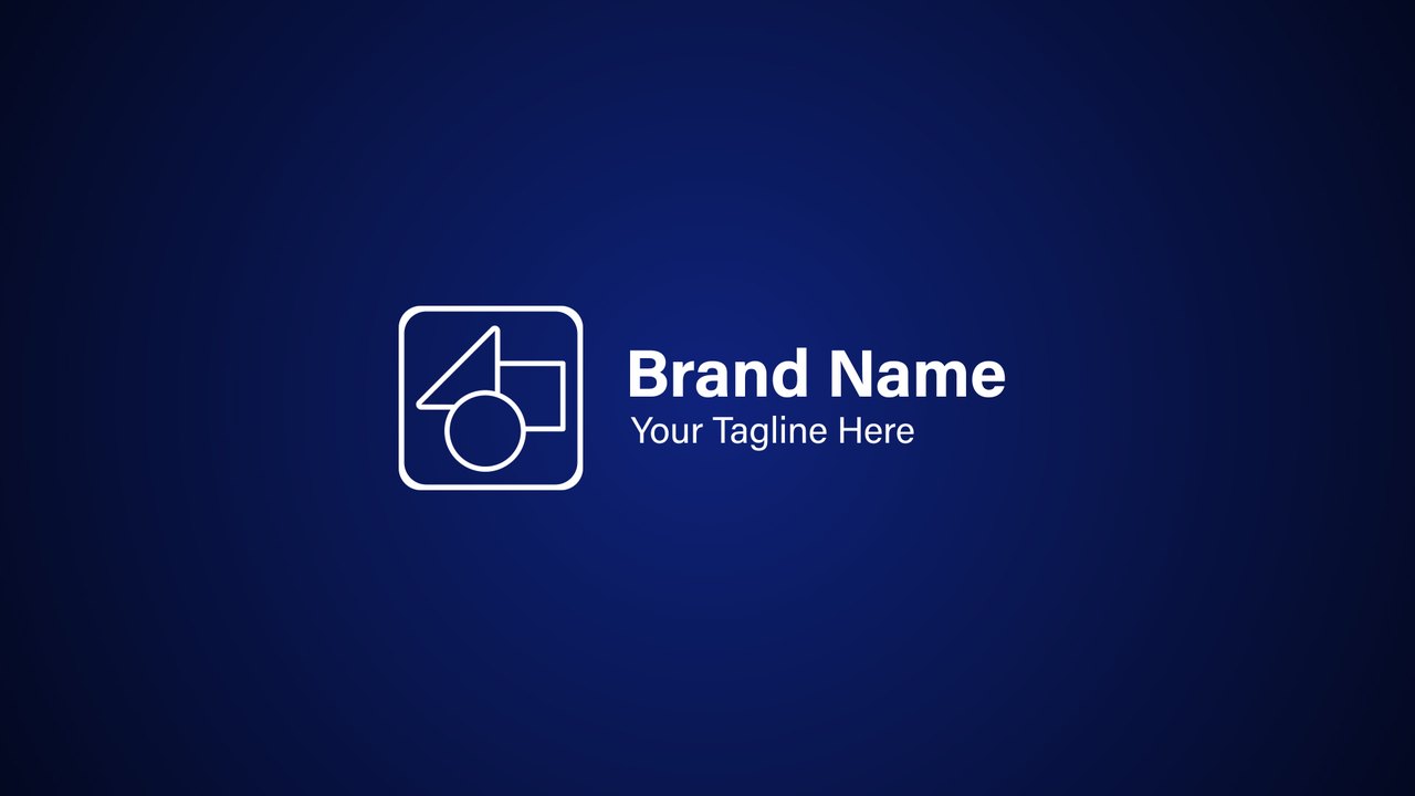 Navy Soft Square Outline Emblem After Effects Template
