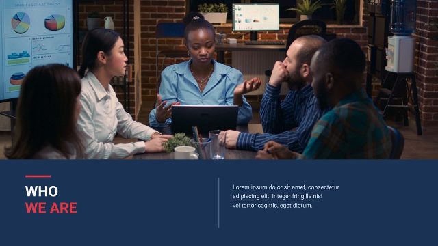 4K Business Presentation Slideshow featuring Bottom Info Bar Premiere Pro MOGRT