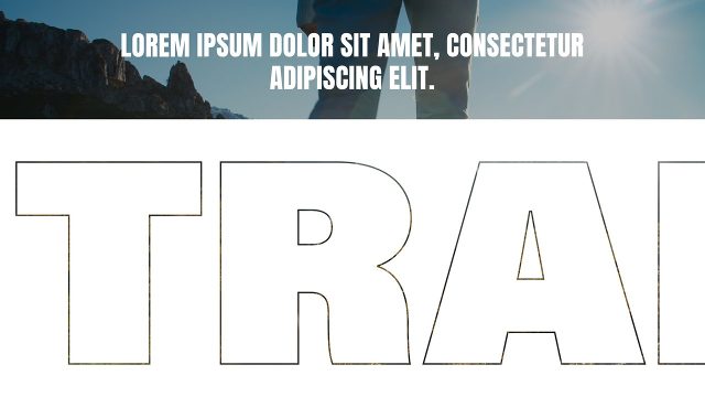 Hollow Letters and Top Caption Hiking Transition After Effects Template