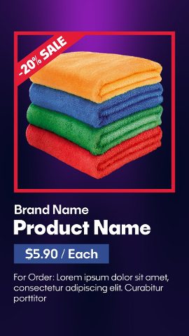 Vertical Towel Stack Sale Ribbon Home Store Premiere Pro MOGRT