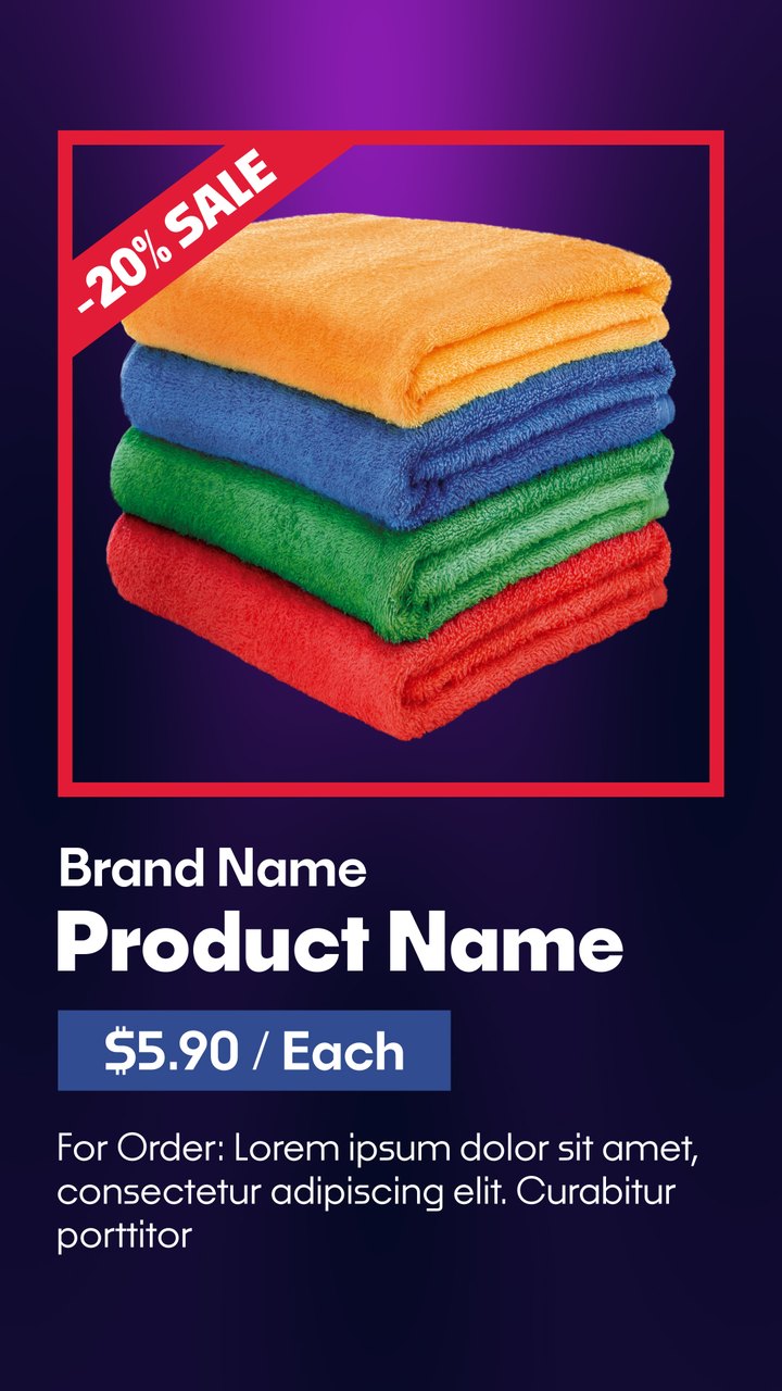 Vertical Towel Stack Sale Ribbon Home Store Premiere Pro MOGRT