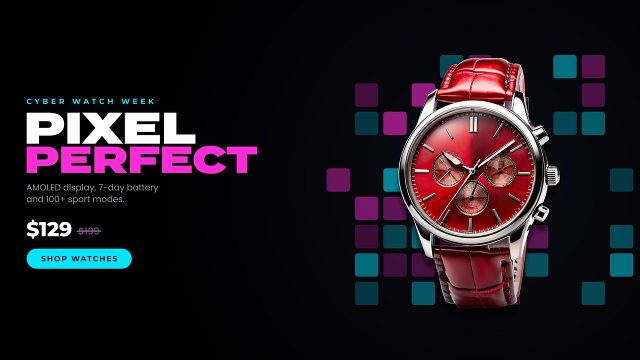 Digital Pixel Blocks Shopping Promo with Discount Label Premiere Pro Template