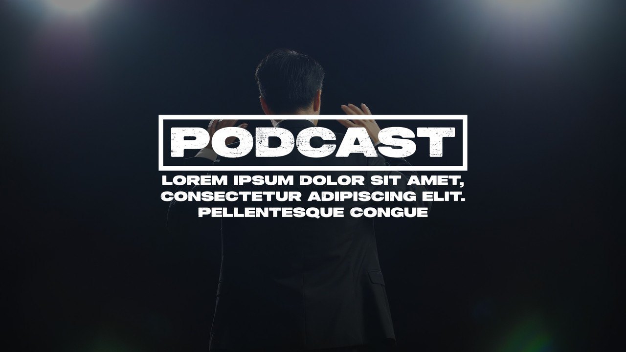 Podcast Show Title featuring Outlined Box and Copy After Effects Template