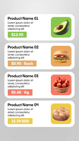 Black Friday Supermarket Flyer Avocado Bread Rows Premiere Pro PRPROJ Template