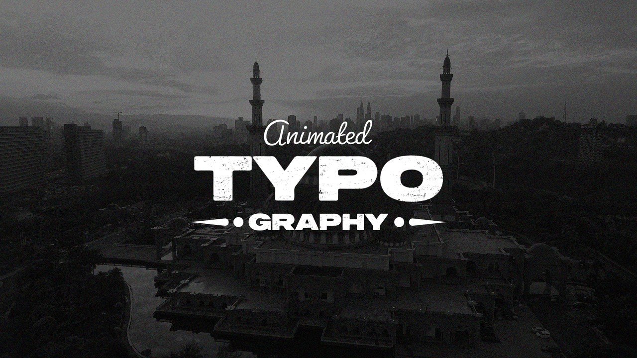 Script Title Animation over Two Row Caps and Dotted Line After Effects Template