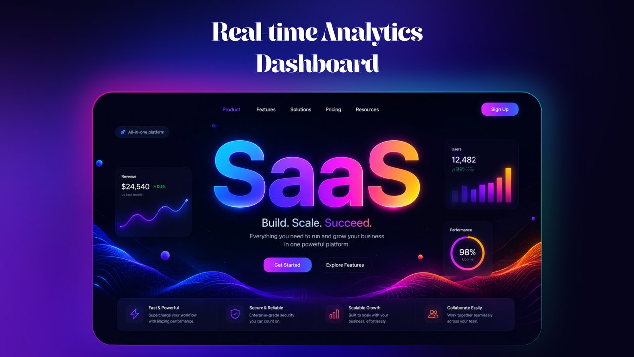 Fast Secure Scalable SaaS Promo Premiere Pro MOGRT with Growth Dashboard Scenes