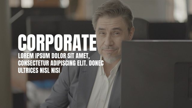 Corporate Text Slide Title featuring Narrow Caps Paragraph Premiere Pro MOGRT