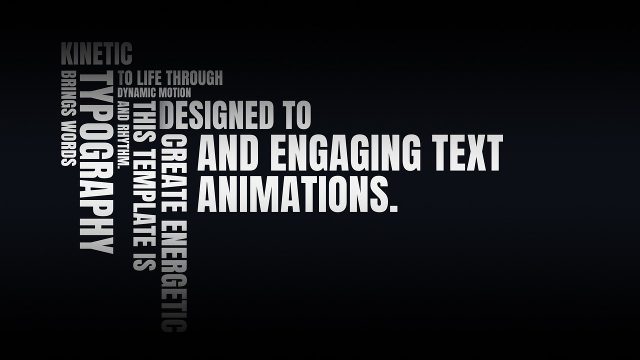 Diagonal Camera Kinetic Typography Promo After Effects Template with Giant Rotating Words